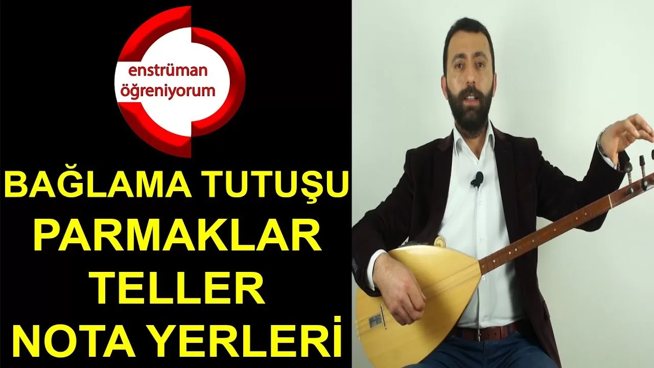 Kisa Sap Baglama Egitimi 1- Baglama Tutusu - Parmaklar - Teller - Nota Yerleri