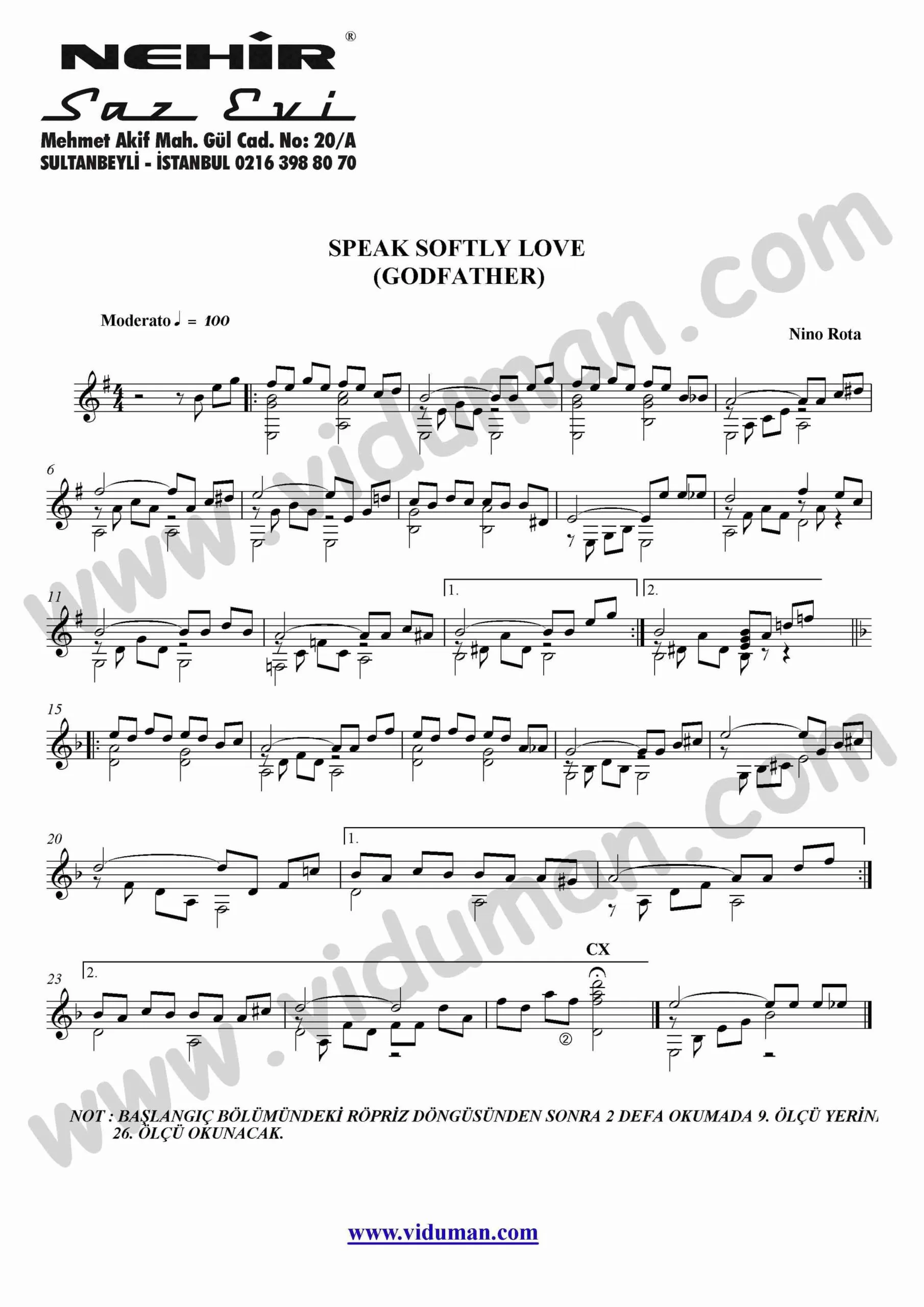 64- Speak Softly Love (Nino Rota)