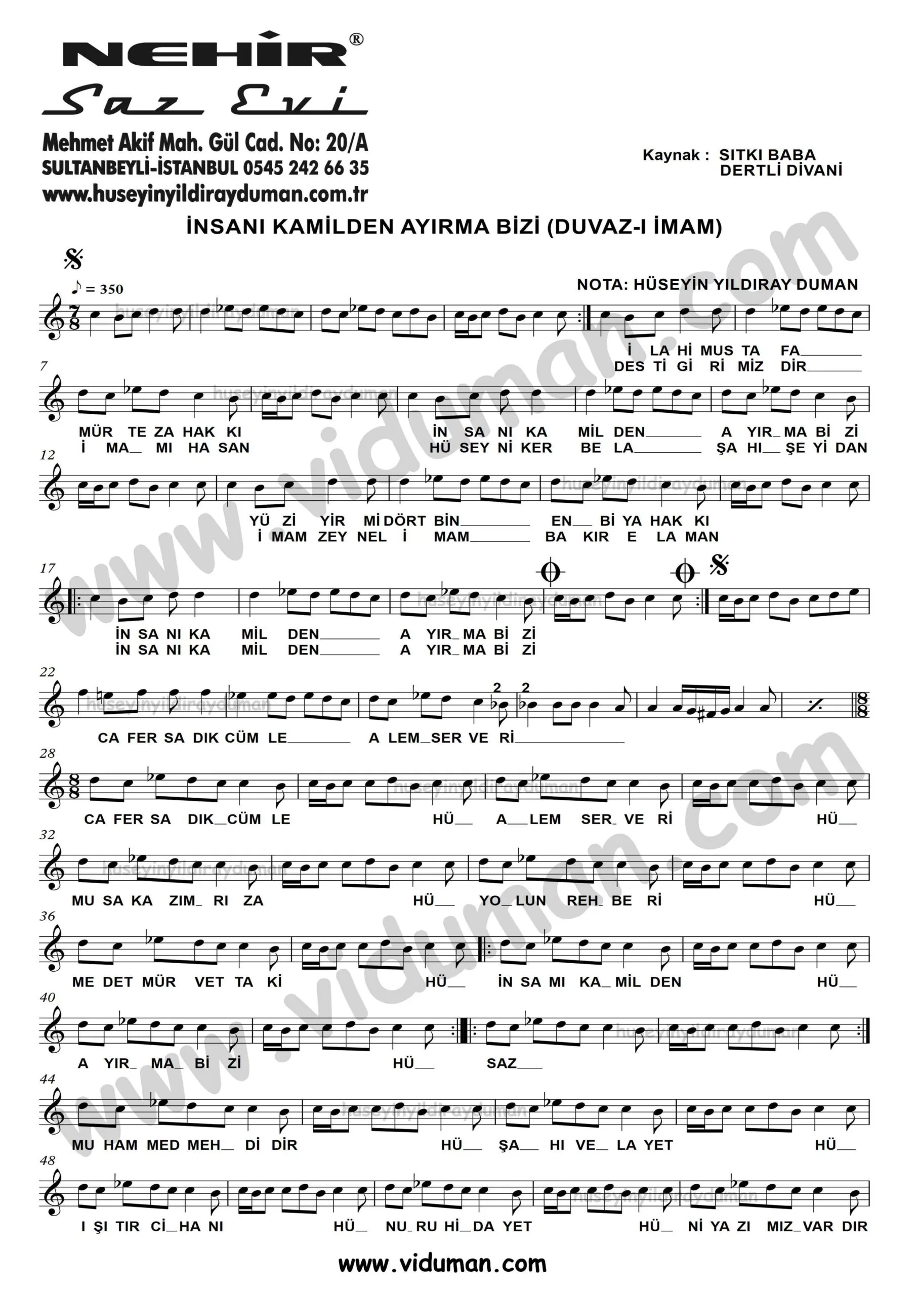 Insani Kamilden (Duvaz Imam)_1-Baglama-Saz-Turku-Notalari